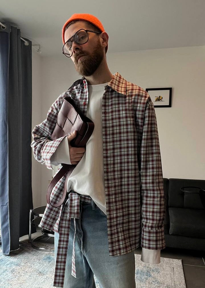 Oversized plaid shirt